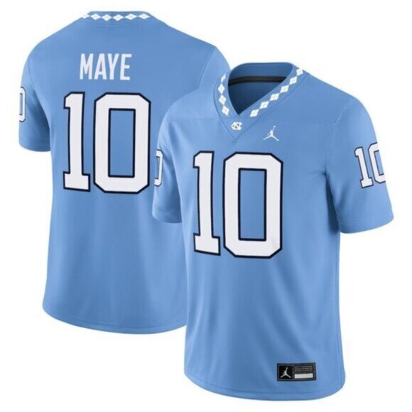 ✅Mens Youths Drake Maye Blue 10# Jersey Stitched Vapor - Picture 1 of 1